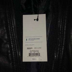 Apt. 9 Leather Jacket W/ Detachable Hoodie Lining